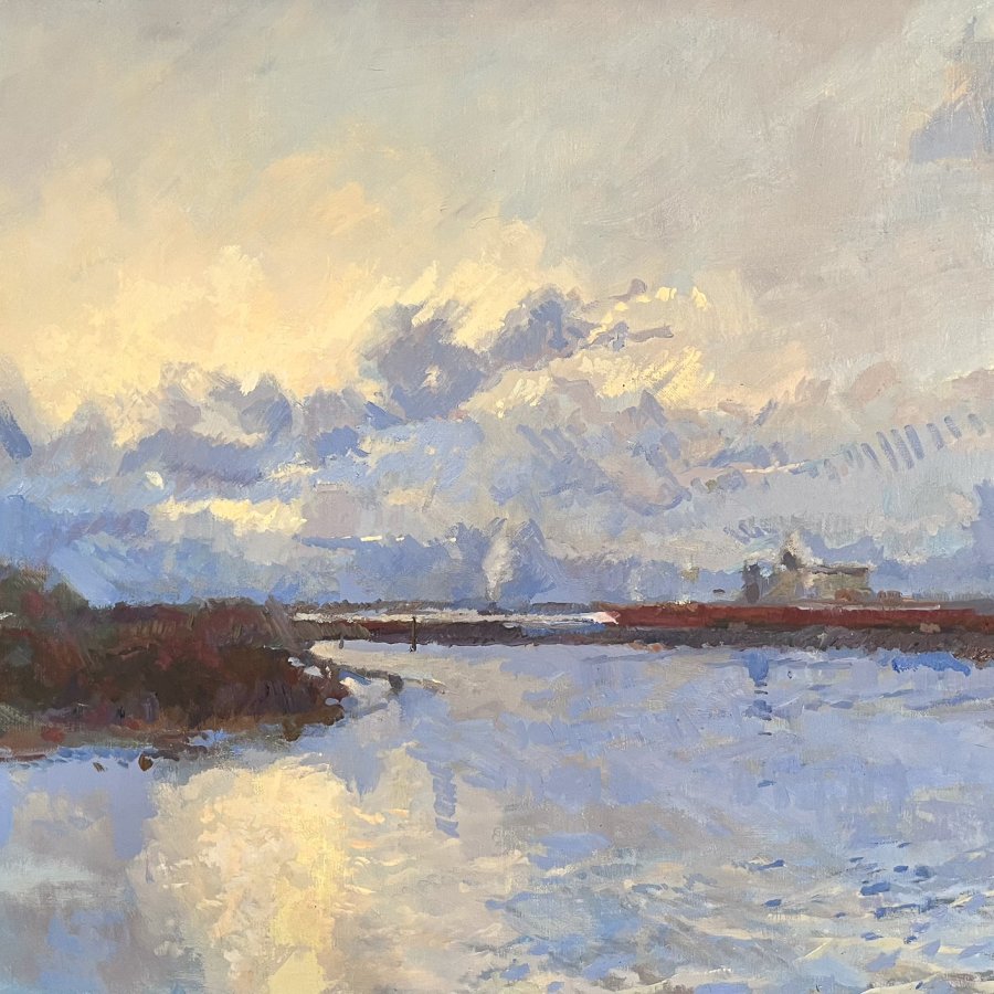 PORT ANGELES HARBOR, Peter Malarkey, oil on linen, 24 x 30 inches, copyright ©2024