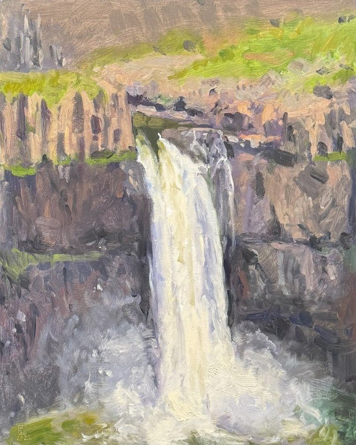 PALOUSE FALLS, oil on MDH panel, 20 x 16 inches, copyright ©2022